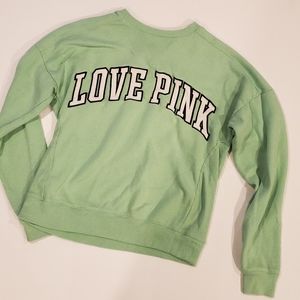 Green PINK Victorias Secret Sweatshirt XS